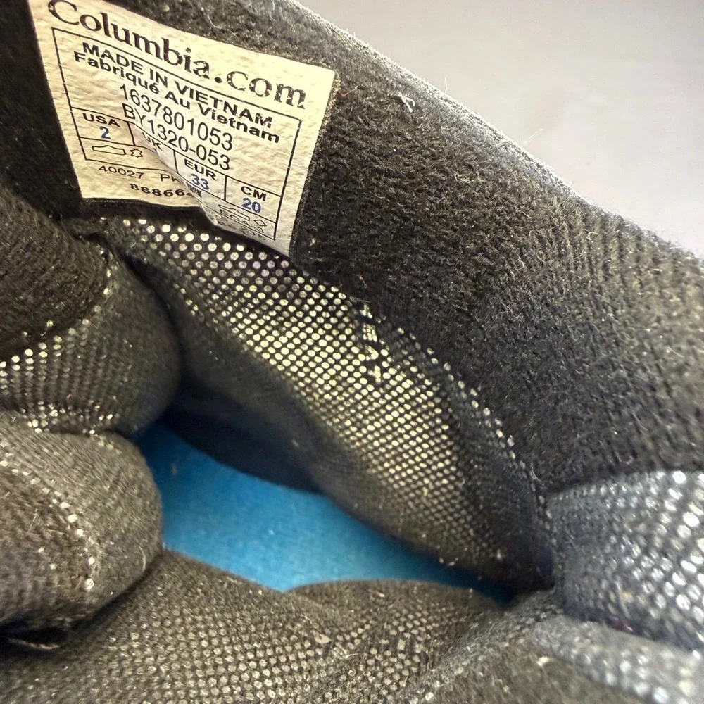 Columbia Kids Bugaboot‎ Plus IV Omni-Heat Waterproof Winter Boots Grey Blue